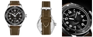 Stuhrling Men's Brown Genuine Leather Strap with White Contrast Stitching Watch 42mm